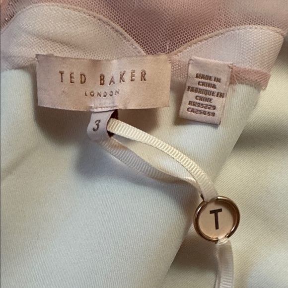 NWT TED BAKER Arionah Palace Gardens Scallop Dusty Pink dress size 3, size US 8 - Picture 14 of 16